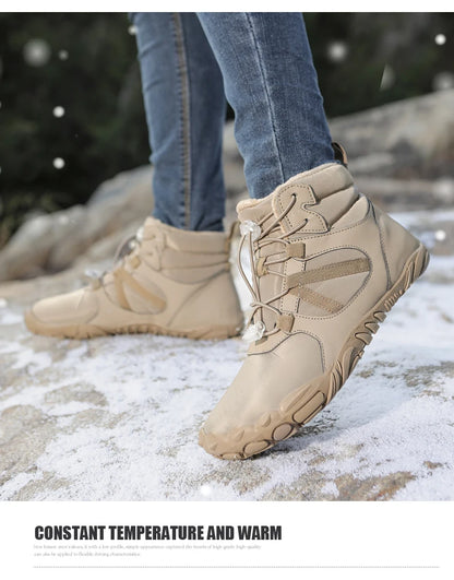Men Women Waterproof Winter Boots Snow Barefoot Casual Shoes Outdoor Warm Work Shoes Ankle Shoes for Trekking Climbing Hiking
