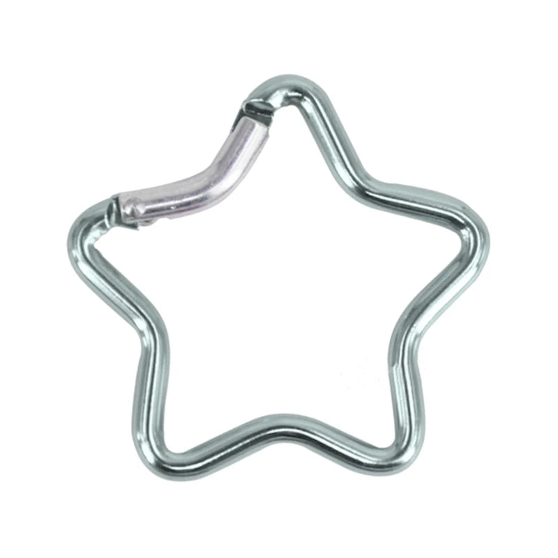 Aluminum Alloy Outdoor Star Shaped Spring Locking Carabiner Clip Keychains for Backpack Camping Hiking Traveling