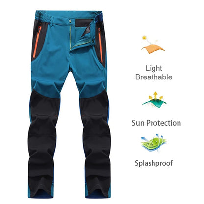 Men's UV Resistant Hiking Pants TRVLWEGO - Quick Dry Summer Camping Trousers Water Splash Prevention