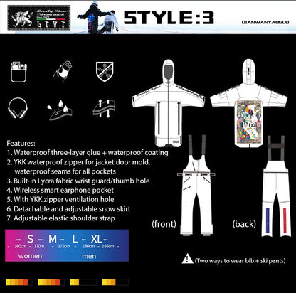2024 Snowboarding Jackets Winter Oversize Ski Jacket Women Warm Windproof Waterproof Snowwear Detachable Skiing Snowboarding