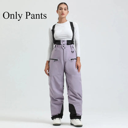 New Unisex Ski Pants Women Windproof Waterproof Snow Strides Warm Breathable Thickened Winter Outdoor Snowboarding Trousers