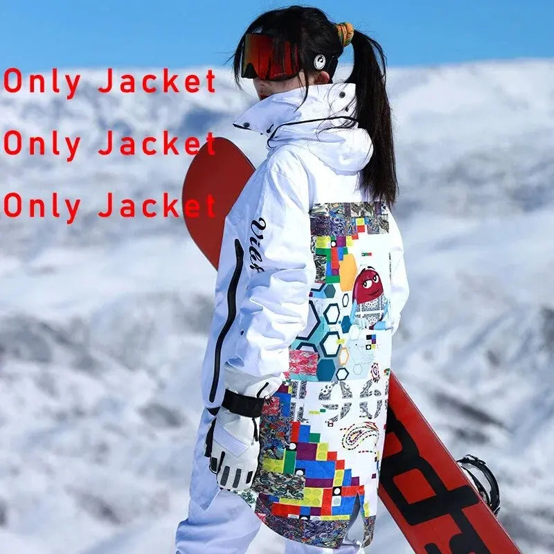 2024 Snowboarding Jackets Winter Oversize Ski Jacket Women Warm Windproof Waterproof Snowwear Detachable Skiing Snowboarding