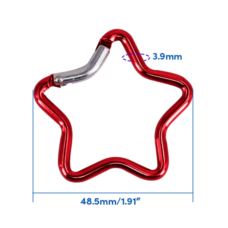 Aluminum Alloy Outdoor Star Shaped Spring Locking Carabiner Clip Keychains for Backpack Camping Hiking Traveling