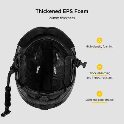 Integrated Ski Helmet Men and Women Snowboard Helmet with Removable Visor Goggles
