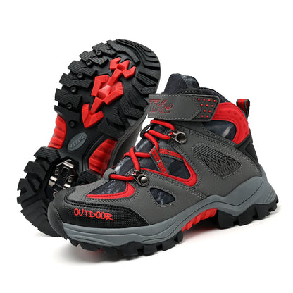 Kids Hiking Boots Boys Girls Outdoor Walking Climbing Sneaker Comfortable Snow Shoes Hiker Boot Antiskid Steel Buckle Sole