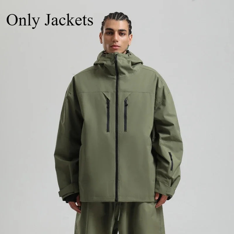 New Men Ski Jacket Waterproof Windproof Warm Breathable Snowboarding Coat 2025 Winter Sports Unisex Polyester Skiing Top Outdoor