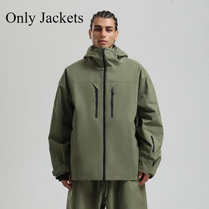New Men Ski Jacket Waterproof Windproof Warm Breathable Snowboarding Coat 2025 Winter Sports Unisex Polyester Skiing Top Outdoor