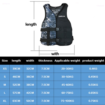 New Life Jacket Neoprene Safety Life Vest Water Sports Fishing Kayaking Boating Swimming Drifting Safety Vest for Adult Children
