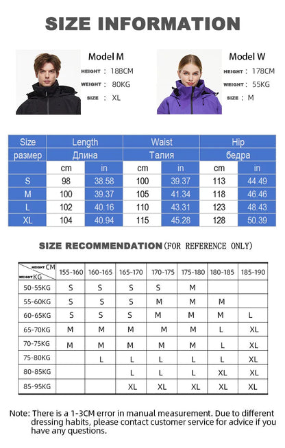 Men Women Ski Pants Winter Windproof Waterproof Reflective Warm Breathable Ski Overalls Pants Female Male Loose Snowboard Pants