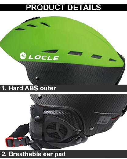 LOCLE Men Skiing Helmet Women Children Boys Girls Ski Helmet Skating Skateboard Snowmobile Motorcycle Helmets Size 52-64cm