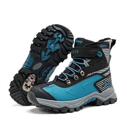 Kids Hiking Boots Boys Girls Outdoor Walking Climbing Sneaker Comfortable Snow Shoes Hiker Boot Antiskid Steel Buckle Sole