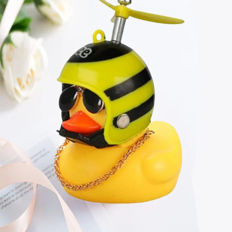 Car Broken Wind Helmet Small Yellow Duck Car Decoration Accessories Wind-breaking Wave-breaking Duck Cycling Decor Goods Gift