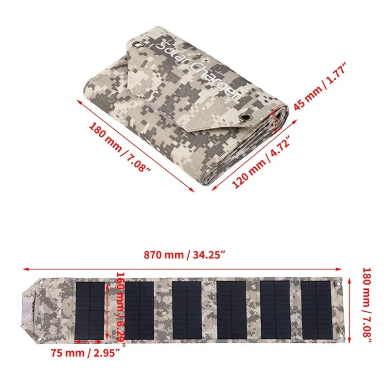 60W 80W 100W Foldable Solar Panel 5V USB Portable Folding Bag Battery Charger for Phone Outdoor Camping Waterproof Power Bank