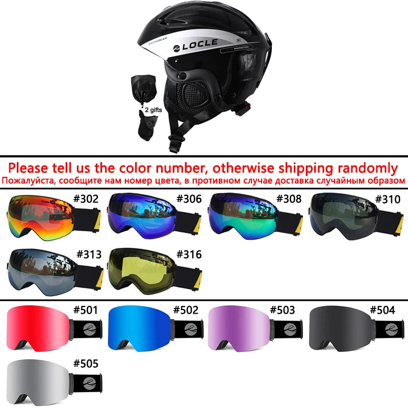 LOCLE Ski Helmet Men Women Integrally-molded Children Kids Skiing Helmet Skateboard Ski Snowboard Motorcycle Snowmobile Helmet
