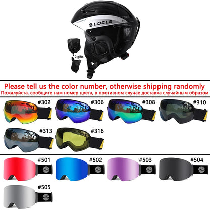 LOCLE Ski Helmet Men Women Integrally-molded Children Kids Skiing Helmet Skateboard Ski Snowboard Motorcycle Snowmobile Helmet