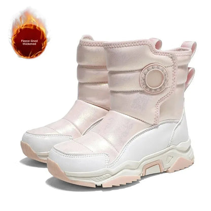 Winter Children's Cotton Shoes Anti-Slip Ice Claw High-Top Waterproof Fleece-Lined Snow Boots for Girls And Boys Hot Sale Of The