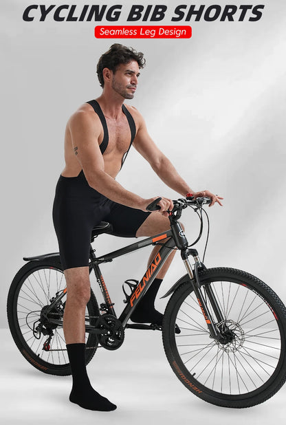 Men's Cycling Bib Shorts Seamless Outdoor Wear Bike Ride 7 Hours Padded Pro Team Riding Bib Tights Breathable MTB Cycling Shorts