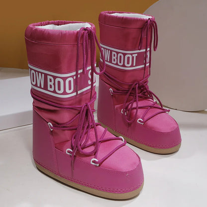 Winter Boots Women Snow Boots Mid-calf Cold-proof Antiskid Thicken Plush Waterproof Thick Platform Space Ski Boots Size 35-43
