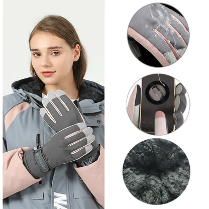 1 Pair Ski Gloves Waterproof aAnd Windproof - Thickened Warm Snow Gloves, Snowboard  Touch Screen Cycling WinterGloves