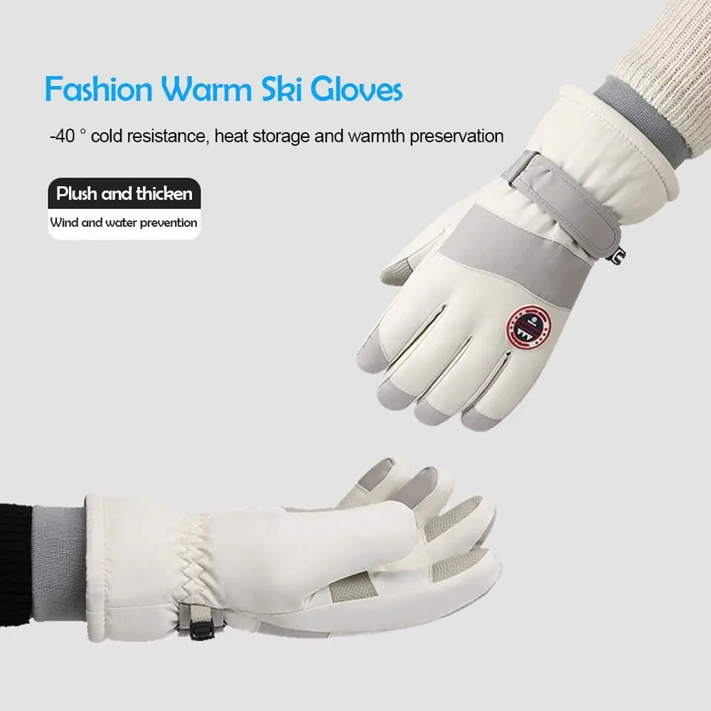 Winter Snowboard Ski Gloves Non-slip Touch Screen Waterproof Motorcycle Cycling Plush Warm Riding Gloves High-quality