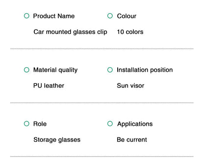 Universal Car Auto Sun Visor Eyeglass Hanger Clip Leather Glasses Holder Magnetic Multi-Function Automobile Accessories Storage