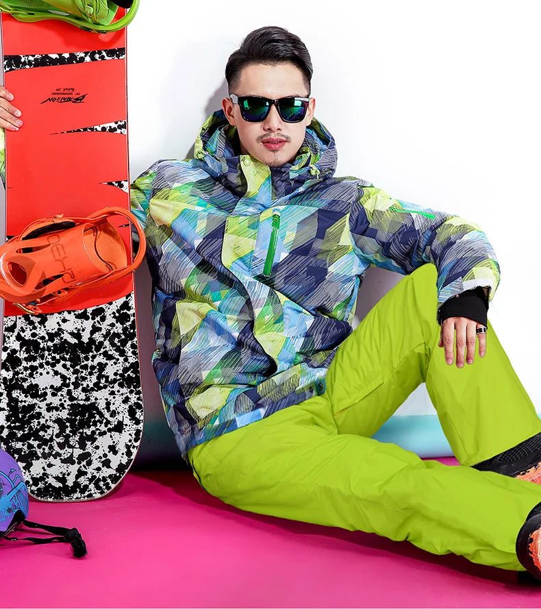 New Men's Ski Hoodie Warm Windproof Waterproof Ski Hoodie Jacket Outdoor Skiing Snowboarding Hoodie Ski Equipment