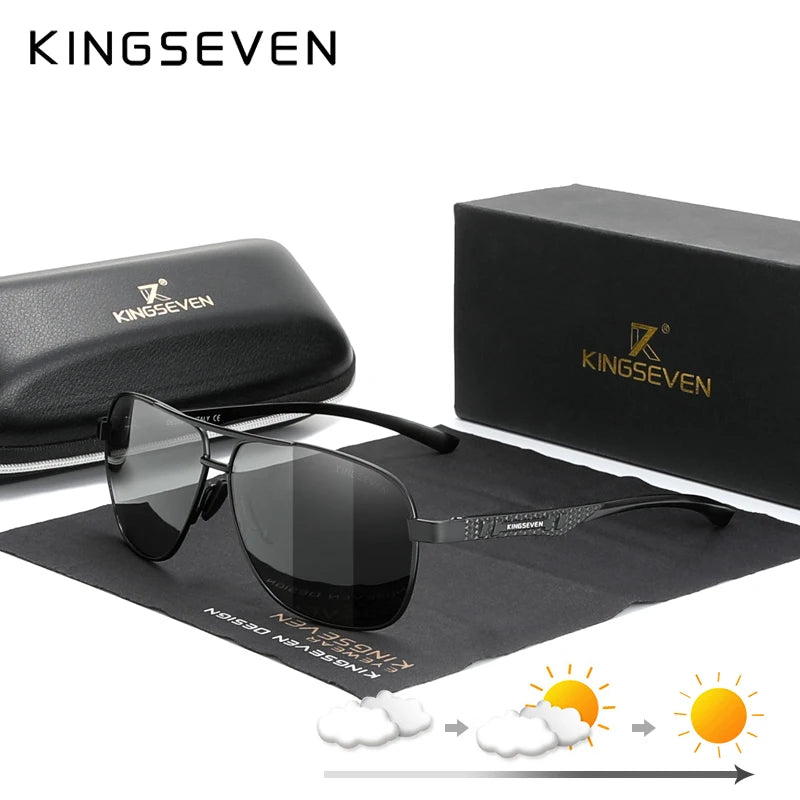 Polarized Aluminum Sunglasses Men - UV400 HD Pilot Eyewear with Night Vision Technology