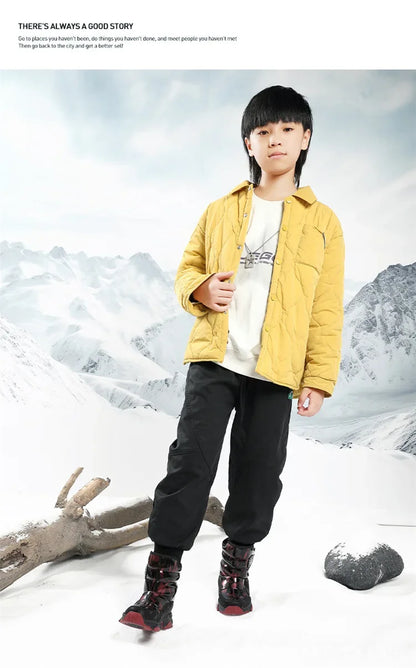 Winter Children's Cotton Shoes Anti-Slip Ice Claw High-Top Waterproof Fleece-Lined Snow Boots for Girls And Boys Hot Sale Of The
