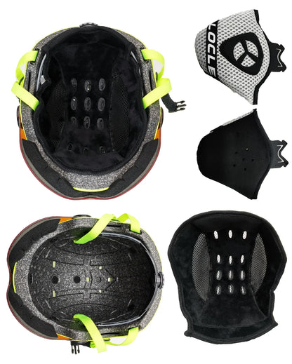 LOCLE Upgrade Skiing Helmet Men Women Children Ultralight Snowboard Skateboard Motorcycle Snowmobile Ski Helmet Visor Goggles