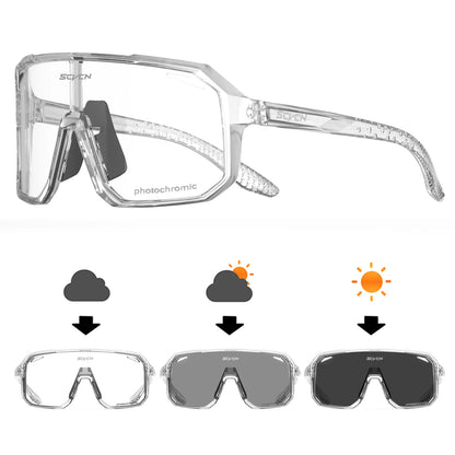 UV400 Photochromic Cycling Glasses - Color-Changing Sunglasses for Men Women Mountain Biking