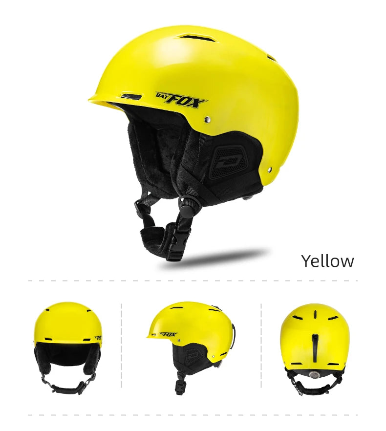 BATFOX New Unisex Ski Helmet Certificate Half-covered Anti-impact Skiing Helmet For Adult and Kids Snow Safety Snowboard Helmet