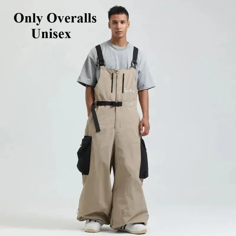 2025 New Loose Skiing Pants Outdoor Windproof Waterproof Woman Ski Overalls Men Winter Snowboard Sports Clothes Couple Snow Pant