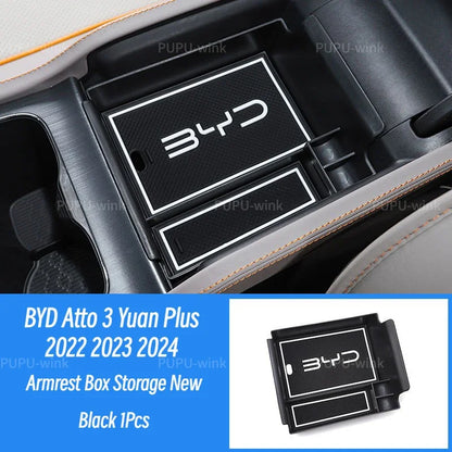 BYD Atto 3 Yuan Plus 2022 2023 2024 Center Console Storage Box New Armrest Box Storage Tray Organizer Box for BYD EV Interior