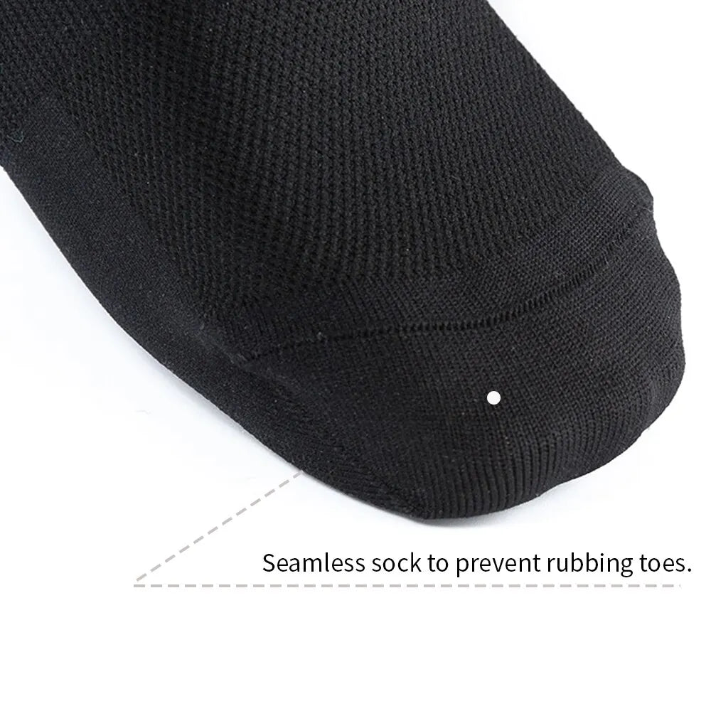 Cycling Knee High Socks Men Anti Slip Silicone Aero Whiteline Bicycle Sport Running Bike Hose