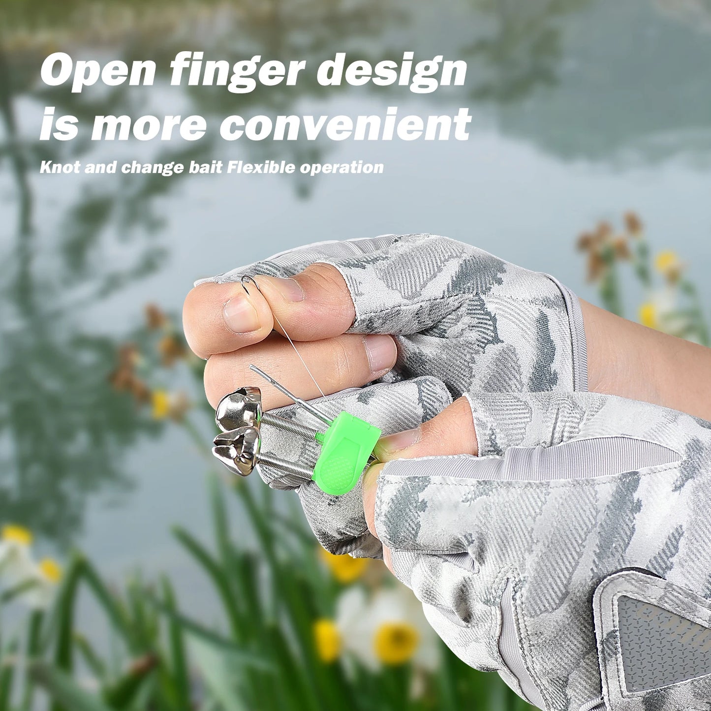 Fishing Gloves for Men Summer Fishing Road Sub Sunscreen and Anti Slip Ice Silk Breathable Thin Three Finger Cut Gloves