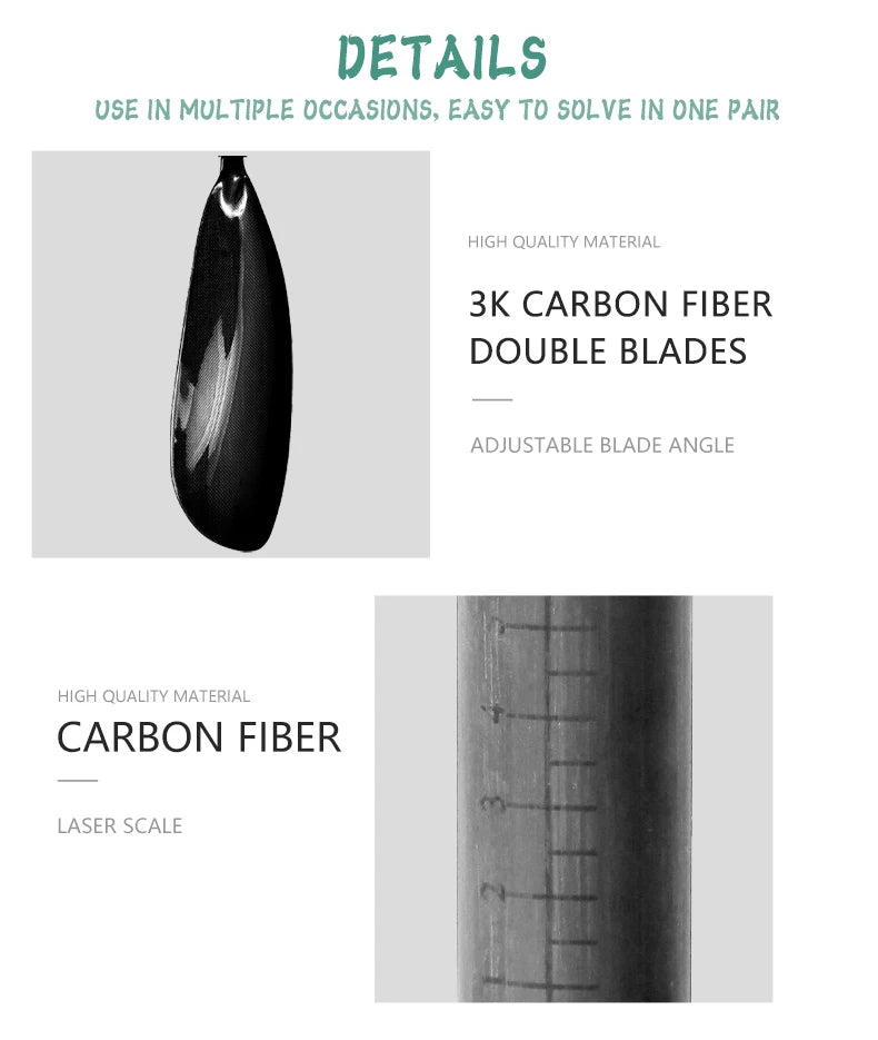 2 sections 100% Carbon Fiber Kayak Paddle Carbon Spoon-type Blade Ultra Light Carbon Wing Paddle for Boat Surfing Kayaking