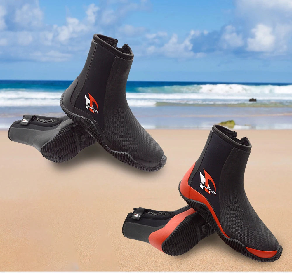 1 Pair 5MM Neoprene Diving Boots High Elastic Scuba Soft Shoes For Beach Snorkeling Surfing Kayaking Vulcanized Rubber Upper