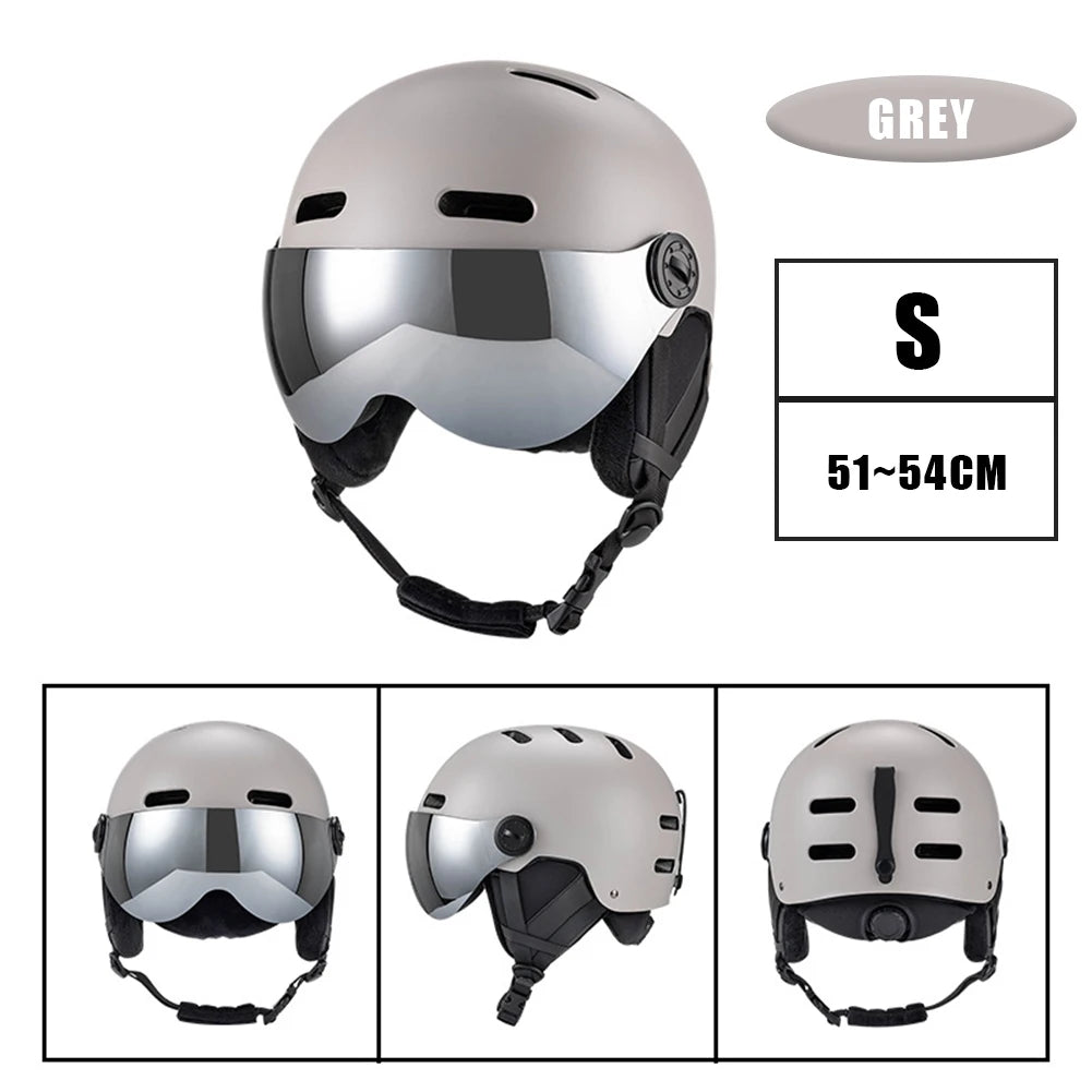 Skiing Helmet Snowboard Helmet With Detachable Glasses Winter Outdoor Sports Ski Helmet Safety Skateboard Skiing Snowboard Snow