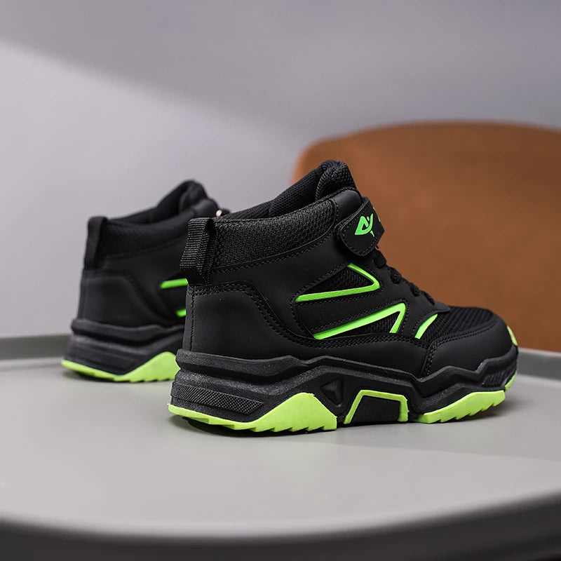 Boys' boots, children's sports shoes, autumn and winter outdoor hiking shoes, high-quality ankle boots for middle-aged and young