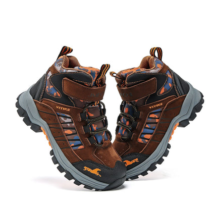 Kids Hiking Boots Boys Girls Outdoor Walking Climbing Sneaker Comfortable Snow Shoes Hiker Boot Antiskid Steel Buckle Sole