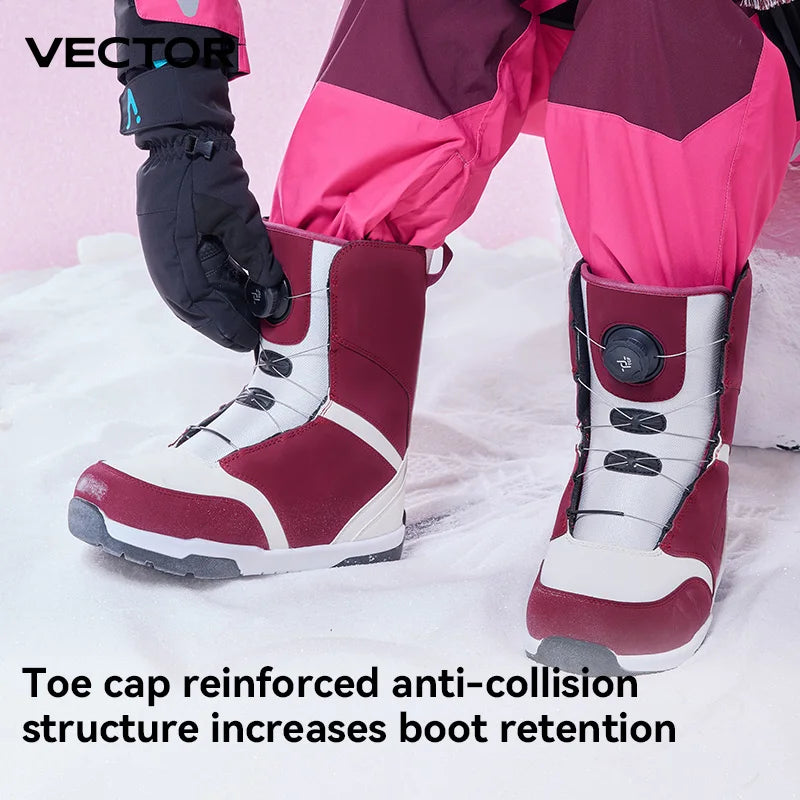 VECTOR Professional Women Man Ski Shoes Warm Waterproof Snowboard Boots Non-slip Leather Breathable Snow Boots Equipment