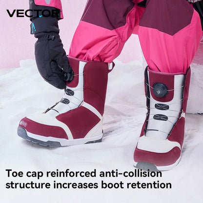 VECTOR Professional Women Man Ski Shoes Warm Waterproof Snowboard Boots Non-slip Leather Breathable Snow Boots Equipment