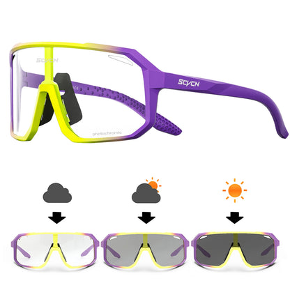 UV400 Photochromic Cycling Glasses - Color-Changing Sunglasses for Men Women Mountain Biking