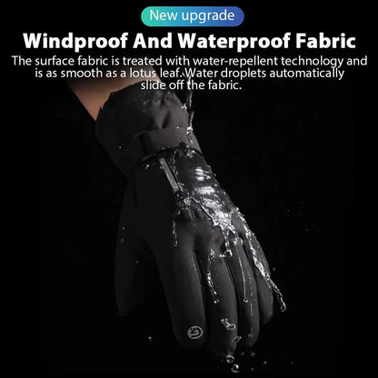 GOBYGO 1Pair Winter Ski Gloves Thickened Cold Non-slip Waterproof Touch Screen Gloves Extended Wrist Riding Ski Gloves Men Women