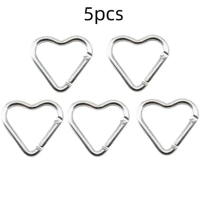 Outdoor Carabiner Heart Shape Keychain Clip Aluminum Alloy Rings Climbing Clips Spring Snap Hook Carabiner Durable