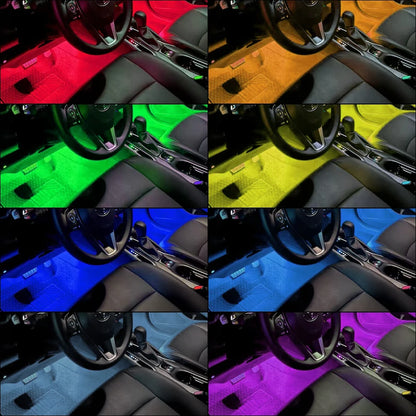 RGB Automotive Atmosphere Decorative Lamp Led Interior Light Strip Car Foot Ambient Lights with USB Cigarette with Remote Voice
