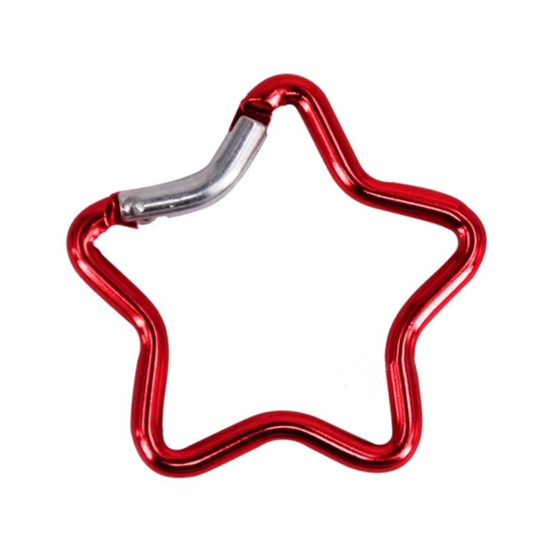 Aluminum Alloy Outdoor Star Shaped Spring Locking Carabiner Clip Keychains for Backpack Camping Hiking Traveling