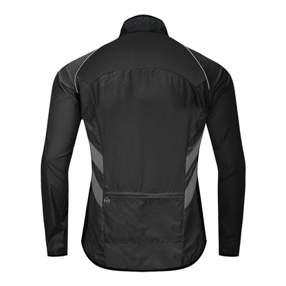 WOSAWE Windproof Cycling Jacket MTB Bike Jersey Outdoor Sport Cycling Windbreaker Rainproof Reflective Bike Clothing Navy Blue