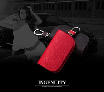 Leather Car Key Case Universal Keychain For BMW Mercedes Audi VW Bentley Ferrari FIAT Alfa Jeep Key Cover Protector Accessories