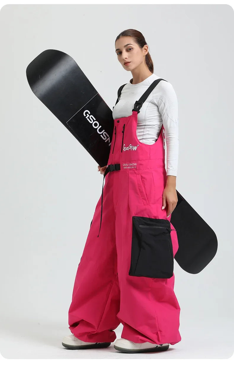 2025 New Loose Skiing Pants Outdoor Windproof Waterproof Woman Ski Overalls Men Winter Snowboard Sports Clothes Couple Snow Pant